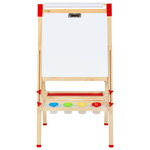 Мольберт растущий 3 в 1 для мела/магнитно-маркерный 50х50 см, бумага для рисования, BRAUBERG KIDS, 238150