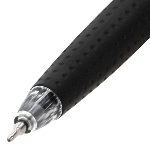 Ручка шариковая автоматическая BRAUBERG "OIL-BASE BLACK", СИНЯЯ, пишущий узел 0,5 мм, линия письма 0,35 мм, 144499