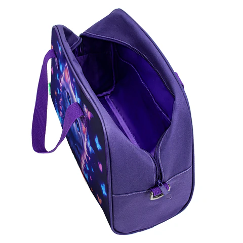Сумка для занятий с плечевым ремнем, подкладкой BRAUBERG KIDS с ручками, 35x25x15 см, "Curious cat", 273291