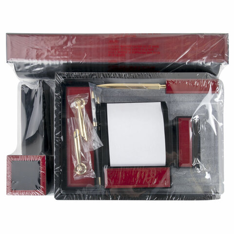 Набор настольный GALANT "Sirius" из дерева, 8 предметов, цвет "красное дерево/чёрный", 238162