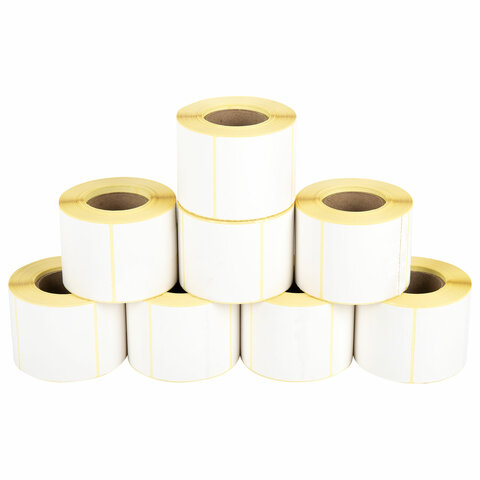 Этикетка ТермоЭко (58х60 мм), 500 этикеток в ролике, КОМПЛЕКТ 8 шт., светостойкость до 2 месяцев, 880963