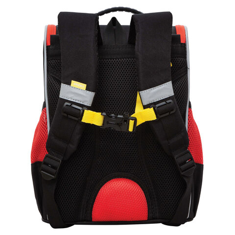 Ранец GRIZZLY анатомическая спинка, с мешком для обуви, для мальчиков, "ASTRONAUT", 33х25х13 см, RAm-385-6/1