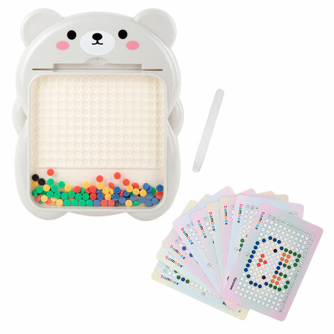 Мозаика магнитная развивающая для детей "Медвежонок", стилус, 101 магнит, 10 карточек, BAMBOX (БАМБОКС), 665891