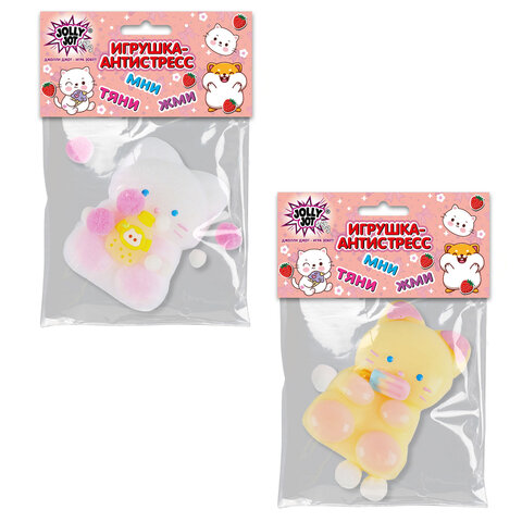 Игрушка-антистресс "КОШЕЧКА", 9х6 см, ассорти 2 вида, дисплей, JOLLY JOT (ДЖОЛЛИ ДЖОТ), 665782