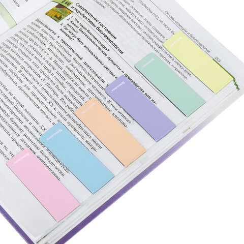 Закладки для книг МАГНИТНЫЕ, "PASTEL", набор 6 штук, 60x20 мм, BRAUBERG, 117013