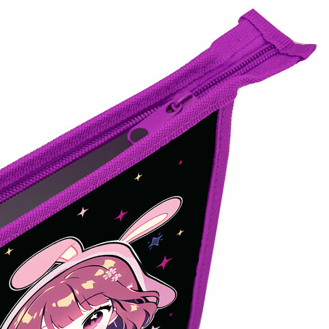 Папка для тетрадей ПИФАГОР А5, 1 отделение, пластик, на молнии, "Anime sign", 273328