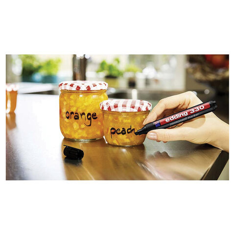 Маркер перманентный (нестираемый) EDDING 330, ЧЕРНЫЙ, скошенный наконечник, 1-5 мм, E-330/1