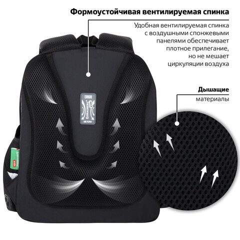 Ранец BRAUBERG KIDS STANDARD, 2 отделения, "Score ball", 3D панель, 36х28х14 см, 272037