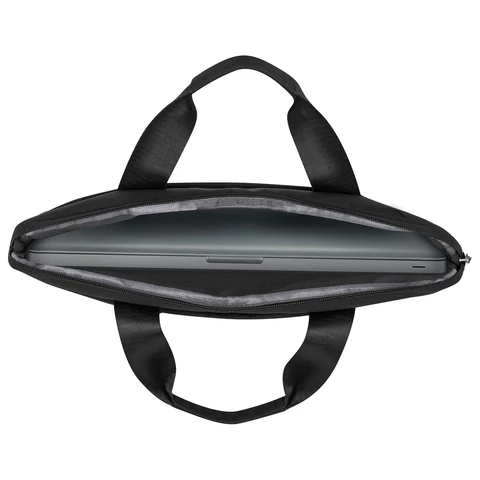 Сумка портфель HEIKKI ULTRA (ХЕЙКИ) с отделением для ноутбука 15,6", Total black, черная, 28х39х3 см, 272609