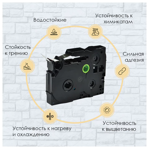 Картридж для принтеров этикеток BROTHER SAKURA S'OK TZE151, 24 мм x 8 м, чёрный шрифт, прозрачный фон, 1711532