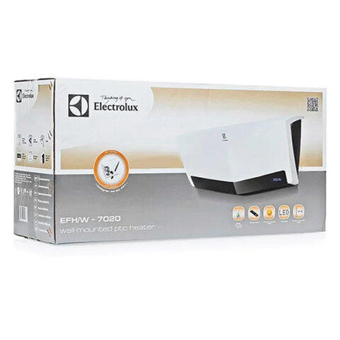 Тепловентилятор настенный ELECTROLUX EFH/W-7020, 2000 Вт, управление на корпусе, пульт ДУ, белый, НС-1029007