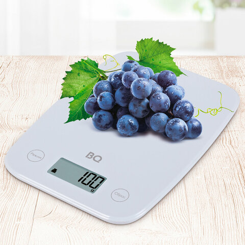 Весы кухонные BQ (БИ-КЬЮ) KS1006, электронный дисплей, максимальный вес 5 кг, тарокомпенсация, пластик, 86191523