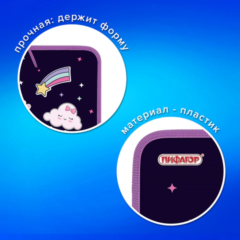 Папка для труда на молнии с ручками ПИФАГОР А4, 1 отделение, пластик, органайзер, "Leapfrog", 273388