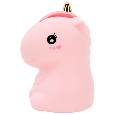 Ночник силиконовый LED "Единорог" 101x120x173 мм, белый свет/RGB, таймер, USB, аккумулятор 1200 мАч, DASWERK (ДАСВЕРК), 238941