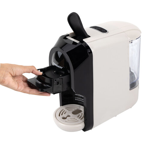 Кофемашина капсульная 3 в 1 для молотого кофе и капсул DOLCE GUSTO и NESPRESSO, SONNEN CM510B, 1450 Вт, 0,6 л, бежевая, 457338
