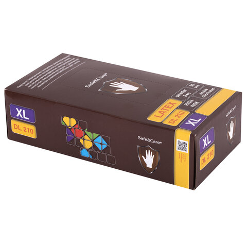 Перчатки латексные смотровые 25 пар (50 штук), размер 9-10, XL (очень большой), синие, SAFE&CARE High Risk DL/TL210