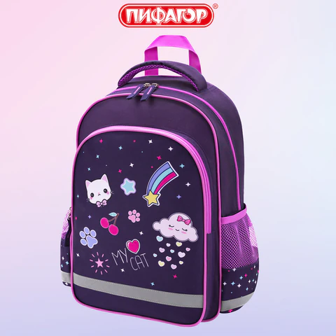 Рюкзак ПИФАГОР SCHOOL, 1 отделение, 3 кармана, "Leapfrog", 38x28х14 см, 273167
