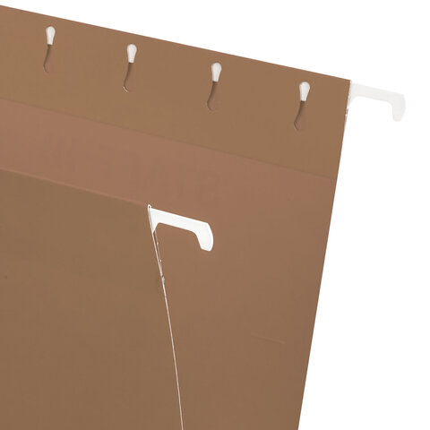 Подвесные папки A4/Foolscap (404х240 мм) до 80 л., КОМПЛЕКТ 10 шт., крафт-картон, STAFF, 270937