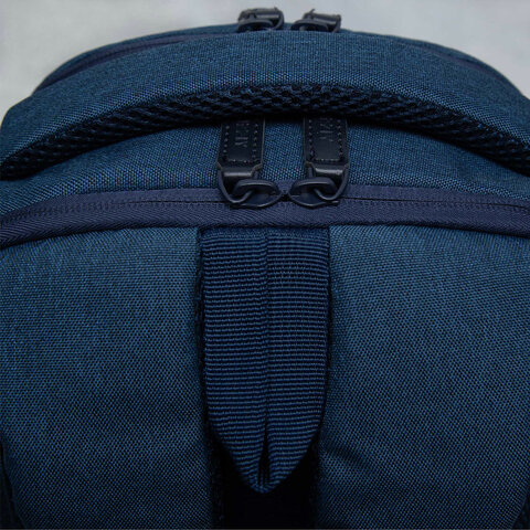 Рюкзак GRIZZLY школьный, укрепленная спинка, 2 отделения, для девочек, BLUE/ORANGE, 43х27,5х16 см, RD-341-2/3