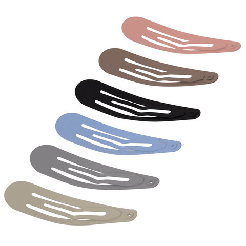 Заколки для волос НАБОР 12 шт., 5 см, клик-клак, матовый, пастельные цвета, MONTE VITA (МОНТЕ ВИТА), 457094