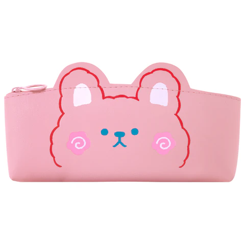 Пенал ЮНЛАНДИЯ ЮНИОР, 1 отделение, искусственная кожа, "Pink bear", 20х9х7 см, 273818
