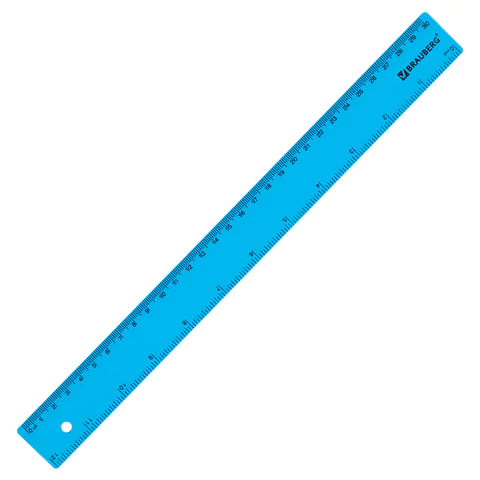Линейка пластиковая 30 см, BRAUBERG, неоновая, ассорти, 210839