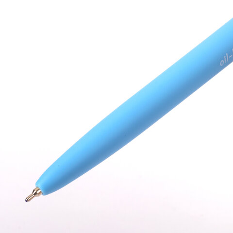 Ручка шариковая масляная автоматическая BRAUBERG "FRUITY Pastel", СИНЯЯ, корпус soft-touch, узел 0,7 мм, линия письма 0,35 мм, 142959