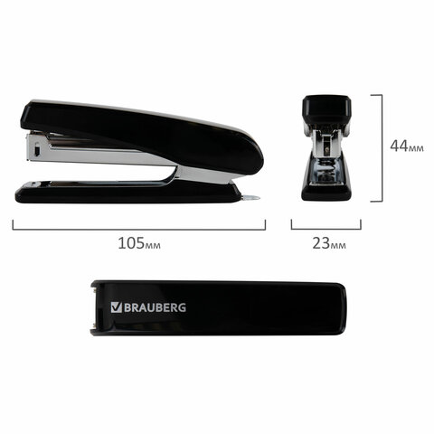 Степлер №10 BRAUBERG "Standard", до 20 листов, черный, 272754