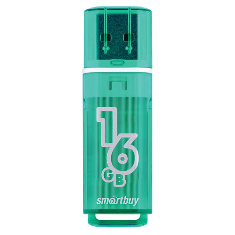 Флеш-диск 16 GB, SMARTBUY Glossy, USB 2.0, зеленый, SB16GBGS-G