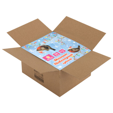 Магниты новогодние (1 шт.) 7х7см, "Хмаs Time", 36 дизайнов ассорти, ЗОЛОТАЯ СКАЗКА, 592584