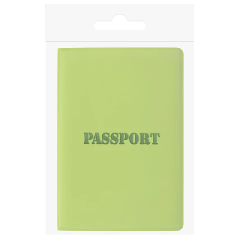 Обложка для паспорта, мягкий полиуретан, "PASSPORT", салатовая, STAFF, 237607