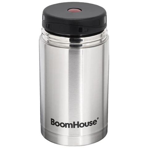 Термос 0,8 л для еды/напитков с широким горлом, BOOMHOUSE (БУМХАУС) WIDE, нержавеющая сталь SUS304, серебристый, 700319