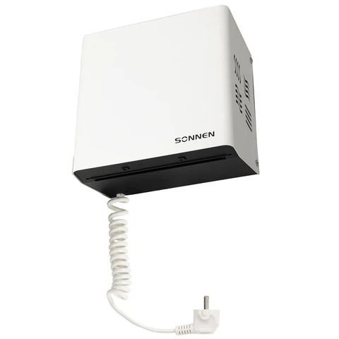 Сушилка для рук SONNEN HDR-1200W, 1200 Вт, производство РОССИЯ, антивандальная, сталь, белая, 701870