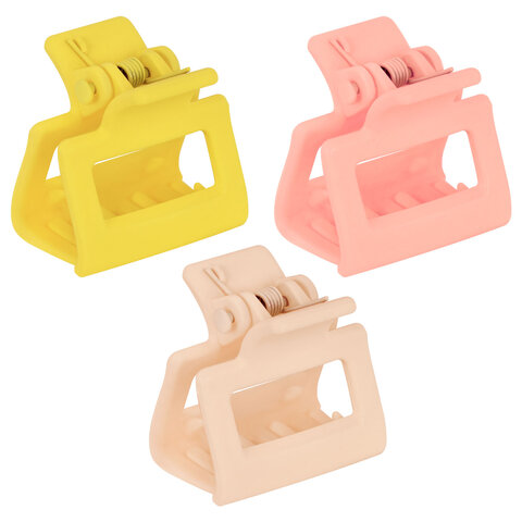 Крабы для волос НАБОР 6 шт., 2,5 см, soft touch, АССОРТИ, MONTE VITA (МОНТЕ ВИТА), 457029