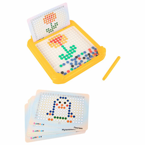 Мозаика магнитная развивающая для детей "Утенок", стилус, 101 магнит, 10 карточек, BAMBOX (БАМБОКС), 665888