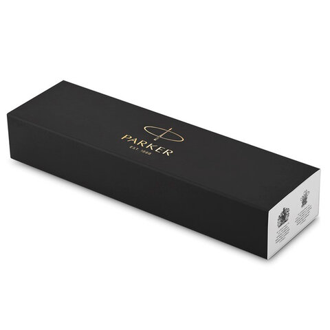Ручка перьевая PARKER "Jotter Originals Black Chrome CT", корпус черный, детали из нержавеющей стали, синяя, 2096430