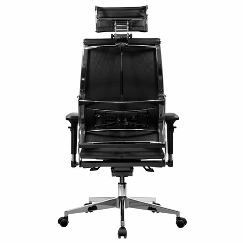 Кресло МЕТТА "Move" B2-10D, 2D-спинка, 3D-подголовник, 4D-подлокотники, экокожа, черное