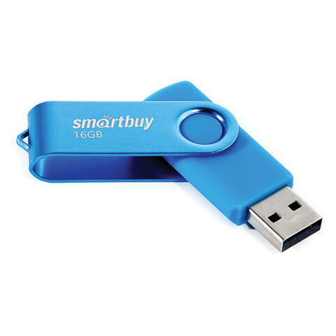 Флеш-диск 16 GB SMARTBUY Twist USB 2.0, синий, SB016GB2TWB