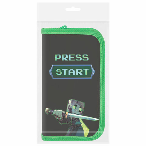 Пенал ПИФАГОР, 2 отделения, ламинированный картон, 19х11 см, "Sharp sword", 273483