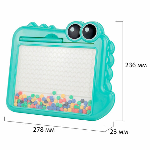 Мозаика магнитная развивающая для детей "Крокодил", стилус, 101 магнит, 10 карточек, BAMBOX (БАМБОКС), 665890