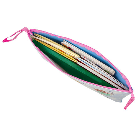 Папка для тетрадей BRAUBERG, А4, 1 отделение, полиэстер, на молнии, с ручкой, "Girls", 229407