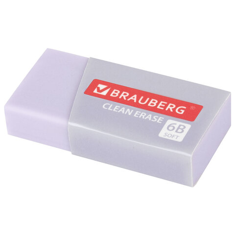 Ластик BRAUBERG "PASTEL MATTE", 50х24х10 мм, прямоугольный, картонный держатель, экологичный ПВХ, ассорти, 272729