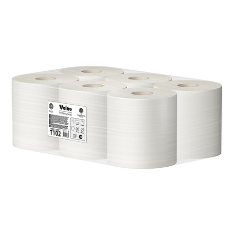 Бумага туалетная 200 м, VEIRO Professional (Система T2), КОМПЛЕКТ 12 шт., Basic, T102