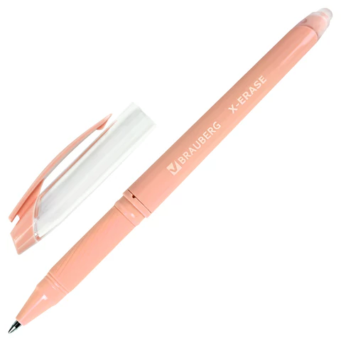 Ручка стираемая гелевая с грипом BRAUBERG X-ERASE PASTEL, СИНЯЯ, узел 0,7 мм, линия 0,35 мм, 143953