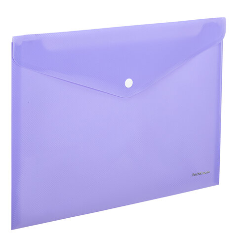 Папка-конверт с кнопкой ERICH KRAUSE "Diagonal Pastel", А4, до 120 л., непрозрачная, ассорти, 0,18 мм, 50322