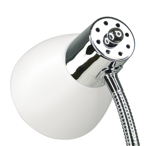 Настольная лампа светильник "Руна" на подставке, цоколь E27, 40 Вт, белый хромированный