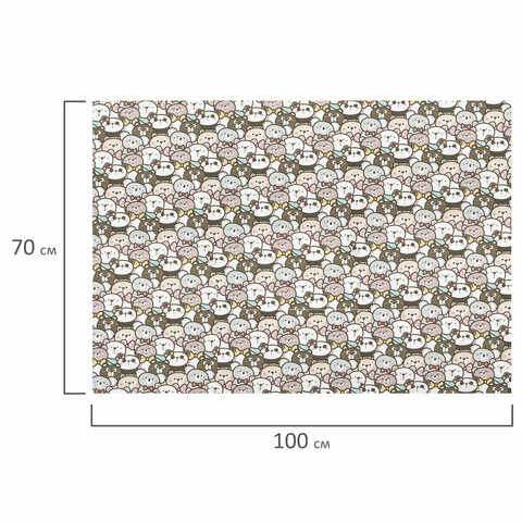 Бумага упаковочная подарочная мелованная "Funny Animals", 70x100 см, 10 дизайнов ассорти, ЗОЛОТАЯ СКАЗКА, 591917