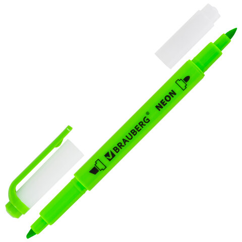 Набор текстовыделителей двусторонних 6 НЕОНОВЫХ ЦВЕТОВ, BRAUBERG "TWIN NEON", линия 1-5 мм, 152517