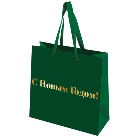 Пакет подарочный НАБОР 3 шт., новогодний, 20х8х20см, "Business X-Mas Kraft", ЗОЛОТАЯ СКАЗКА, 592425