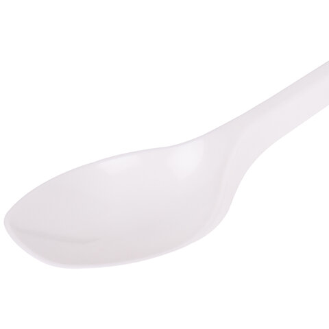 Ложка чайная одноразовая пластиковая 125 мм, белая, КОМПЛЕКТ 100 шт., WELDAY (ВЭЛДЭЙ), 607829